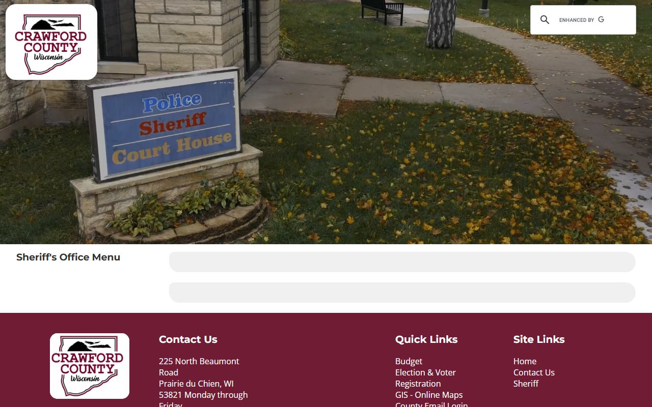 Crawford County Booking Reports from the Crawford County Sheriff's Office