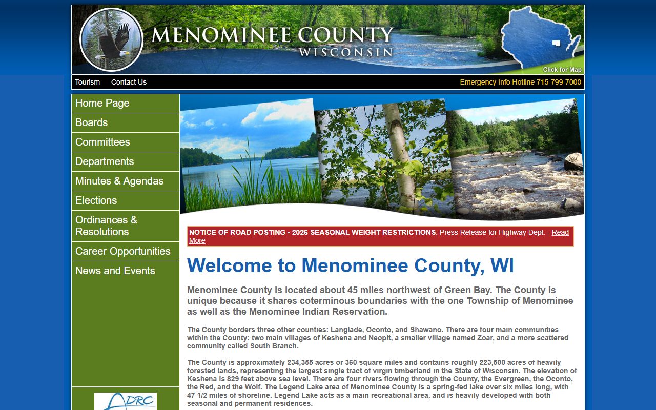 Menominee County Booking Reports from Menominee County Government
