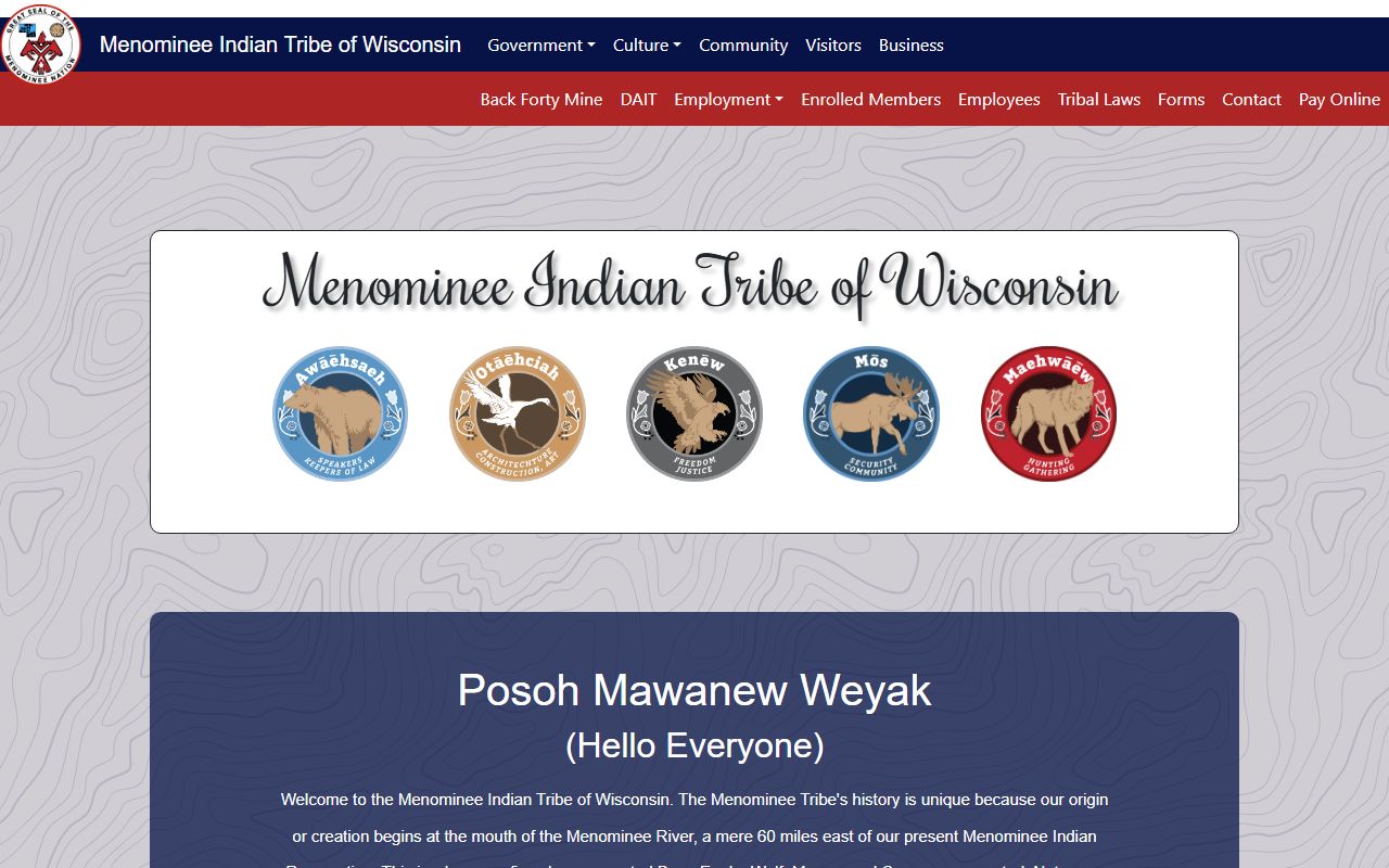 Menominee County Booking Reports from the Menominee Nation