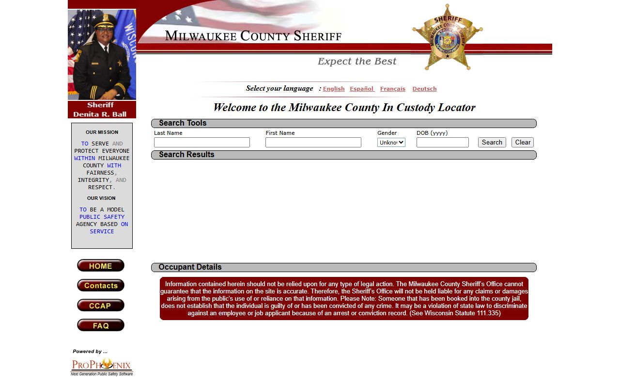 Milwaukee County Booking Reports from the in-custody locator