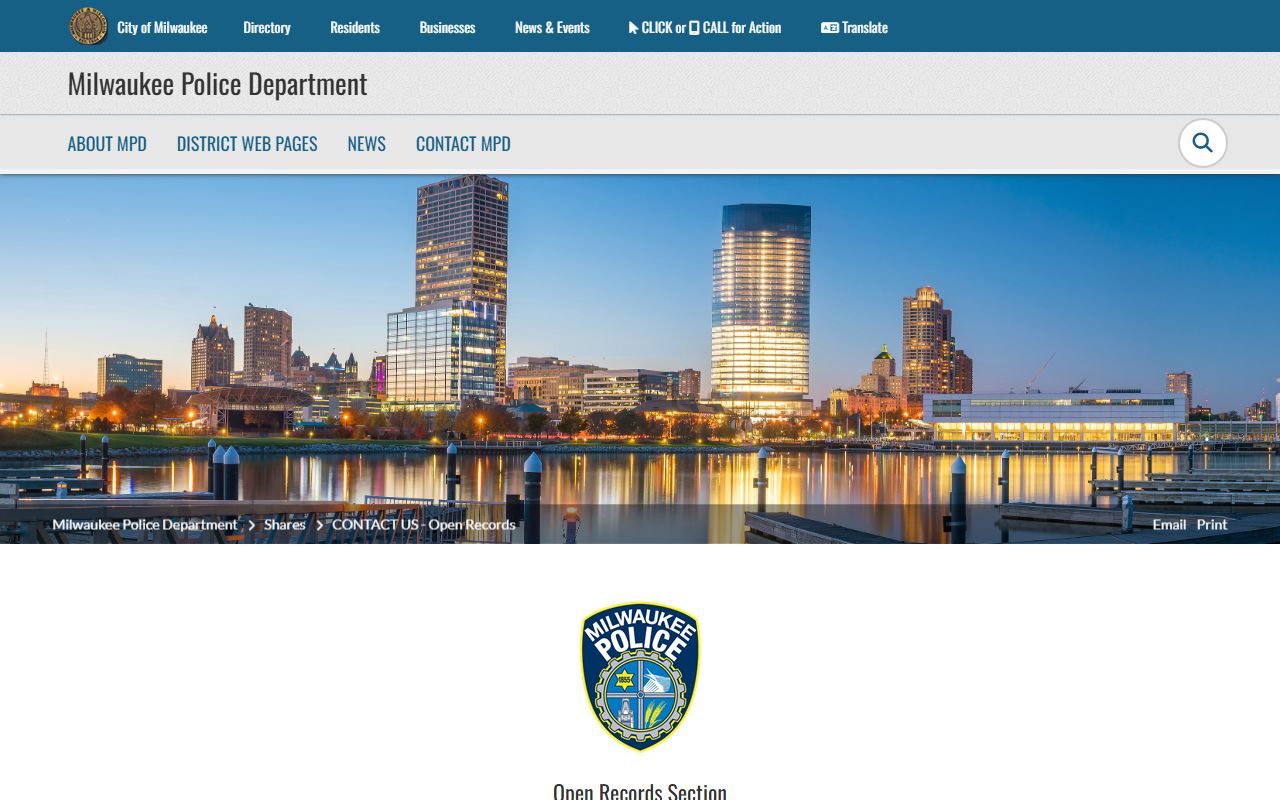 Milwaukee County Booking Reports and police open records