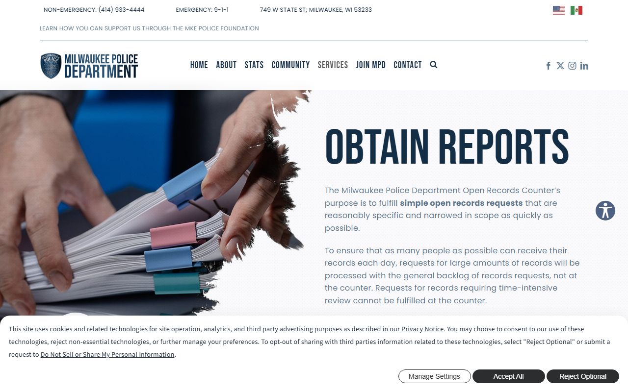 Milwaukee County Booking Reports and MPD reports portal