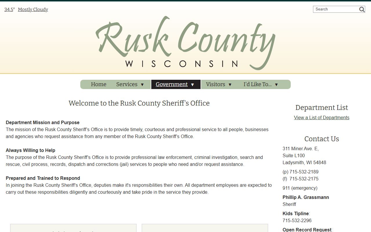 Rusk County Booking Reports from the Sheriff's Office