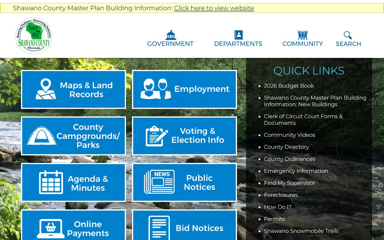 Shawano County Booking Reports and Shawano County Government
